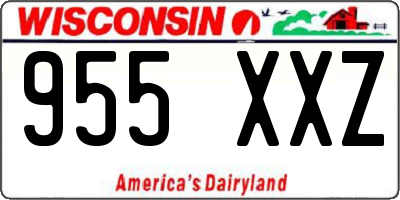 WI license plate 955XXZ