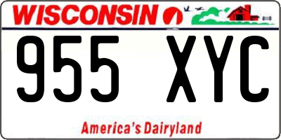 WI license plate 955XYC