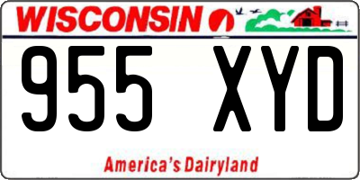 WI license plate 955XYD