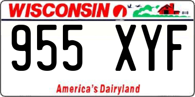 WI license plate 955XYF