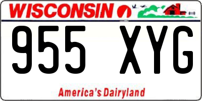 WI license plate 955XYG