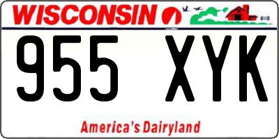 WI license plate 955XYK