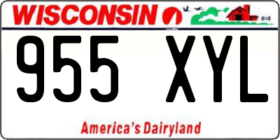 WI license plate 955XYL