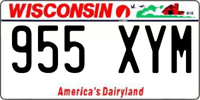 WI license plate 955XYM