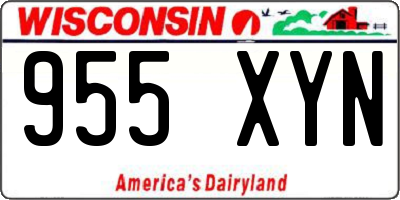 WI license plate 955XYN