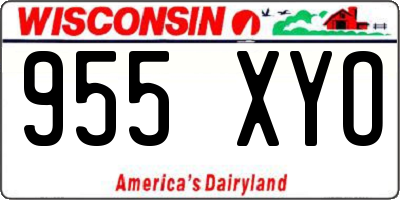 WI license plate 955XYO