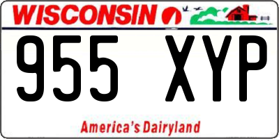 WI license plate 955XYP