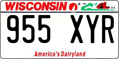 WI license plate 955XYR