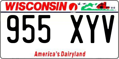 WI license plate 955XYV
