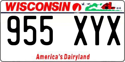 WI license plate 955XYX