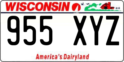 WI license plate 955XYZ