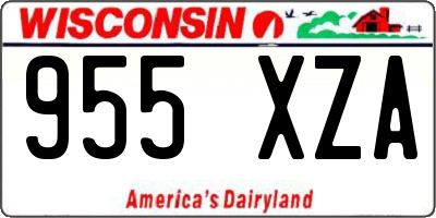 WI license plate 955XZA