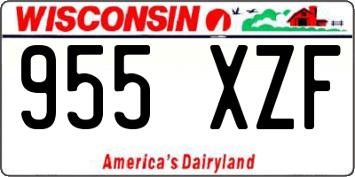 WI license plate 955XZF