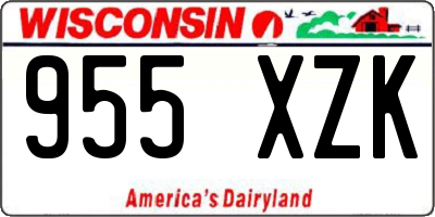 WI license plate 955XZK