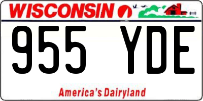 WI license plate 955YDE