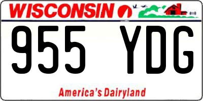WI license plate 955YDG