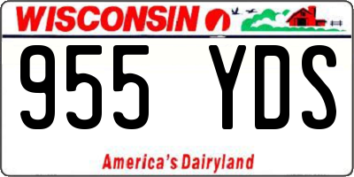 WI license plate 955YDS