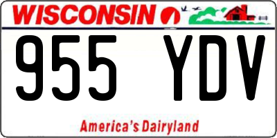 WI license plate 955YDV