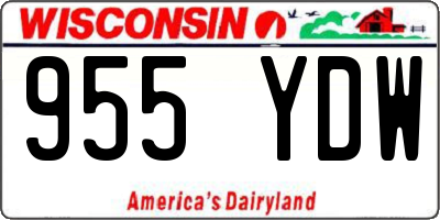 WI license plate 955YDW