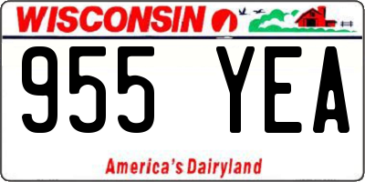 WI license plate 955YEA