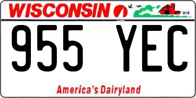 WI license plate 955YEC