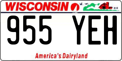 WI license plate 955YEH