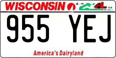 WI license plate 955YEJ