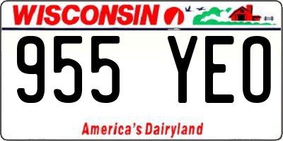 WI license plate 955YEO