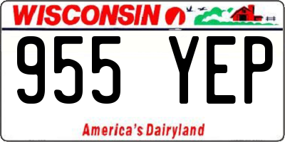 WI license plate 955YEP