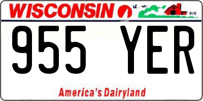 WI license plate 955YER