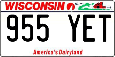 WI license plate 955YET