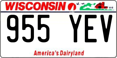 WI license plate 955YEV