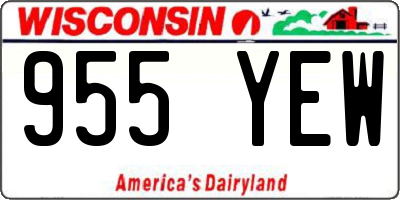 WI license plate 955YEW