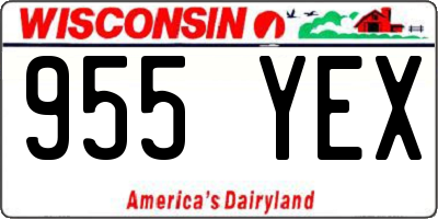 WI license plate 955YEX