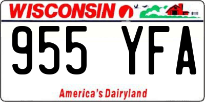 WI license plate 955YFA