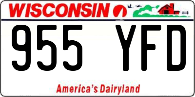 WI license plate 955YFD