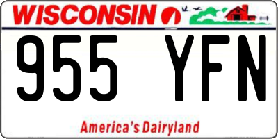 WI license plate 955YFN