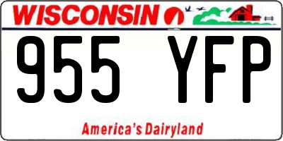 WI license plate 955YFP
