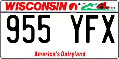 WI license plate 955YFX