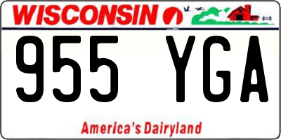 WI license plate 955YGA