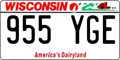 WI license plate 955YGE