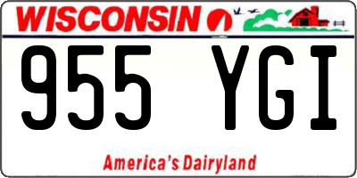 WI license plate 955YGI