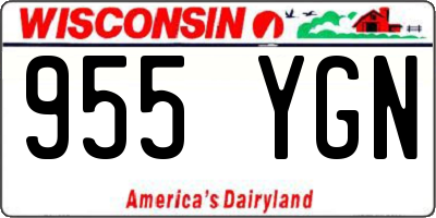 WI license plate 955YGN