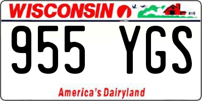 WI license plate 955YGS
