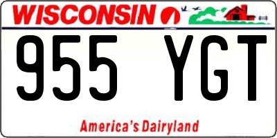 WI license plate 955YGT