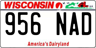 WI license plate 956NAD