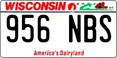 WI license plate 956NBS