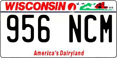 WI license plate 956NCM