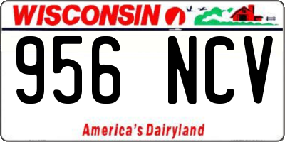 WI license plate 956NCV