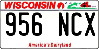 WI license plate 956NCX